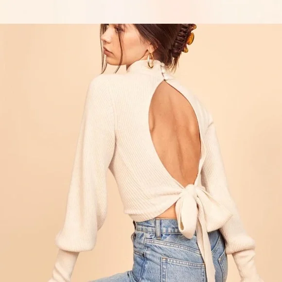 - Reformation Osteria Open Back Sweater -cashmere - Picture 6 of 6